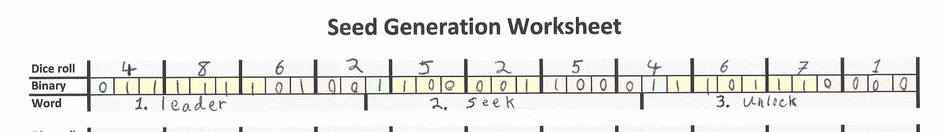 Completed Row 1 Example